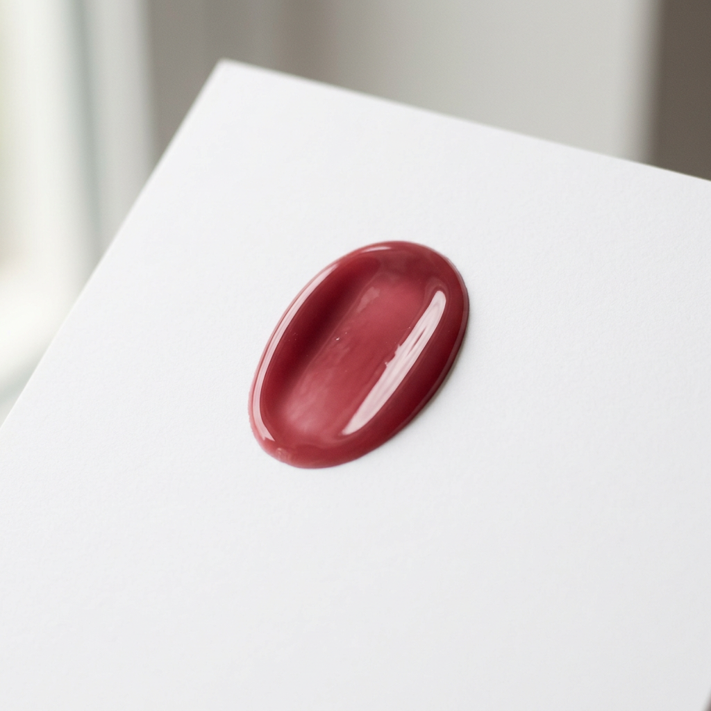 Swatch: Rosewood lip oil colour swatch — deep berry-rose translucent shade